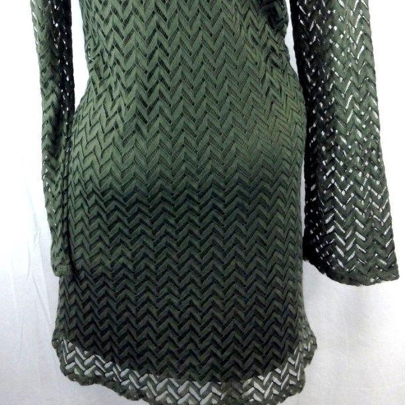 NWOT Maurices Olivine Sheer Sleeve Chevron Dress - Picture 6 of 6